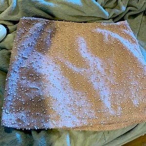 Large pink mini skirt with light sequins lined